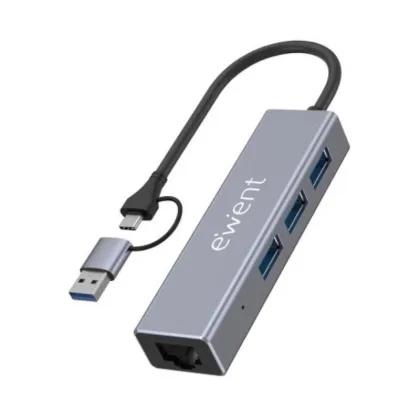 Ewent EW1159 Hub USB 3 Puertos 3.1+1 P.gig – USB-C