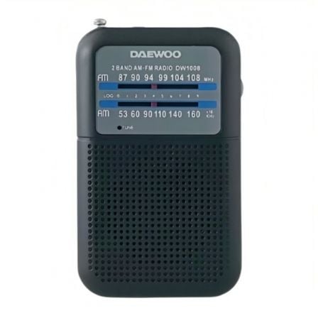 Radio Portátil Daewoo DW1008/ a Pilas/ Negra