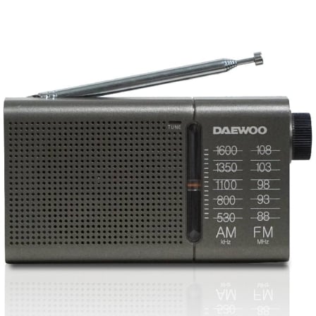 Radio Portátil Daewoo DW1035/ a Pilas/ Gris Oscuro