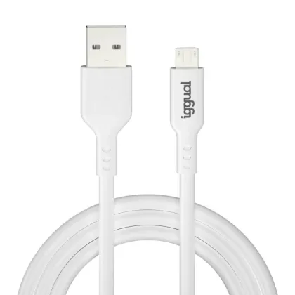 iggual USB-A/micro-USB 100 cm blanco