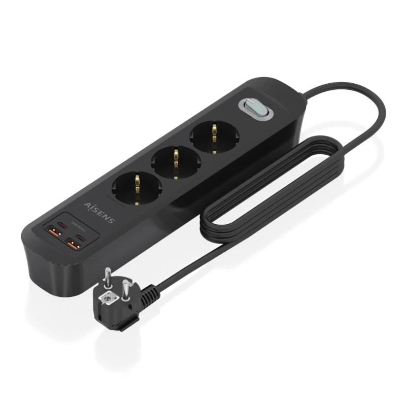 Aisens Regleta 3 tomas interruptor PD 2xUSBC 2xUSB