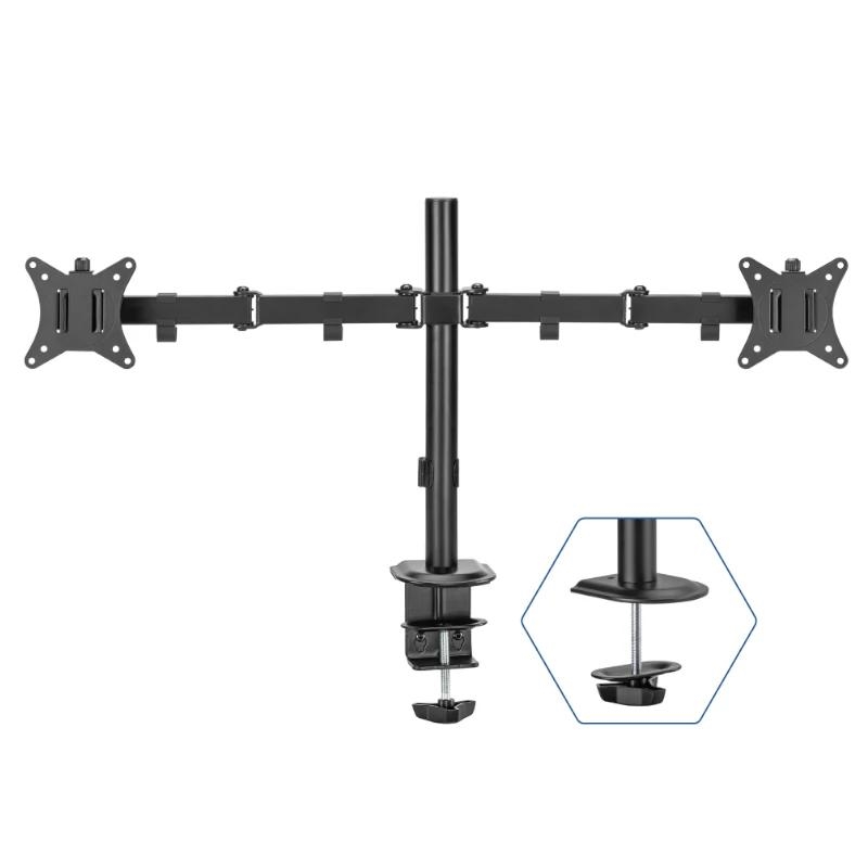 iggual SPM02 Soporte pinza mesa 2 monitores 17-32"
