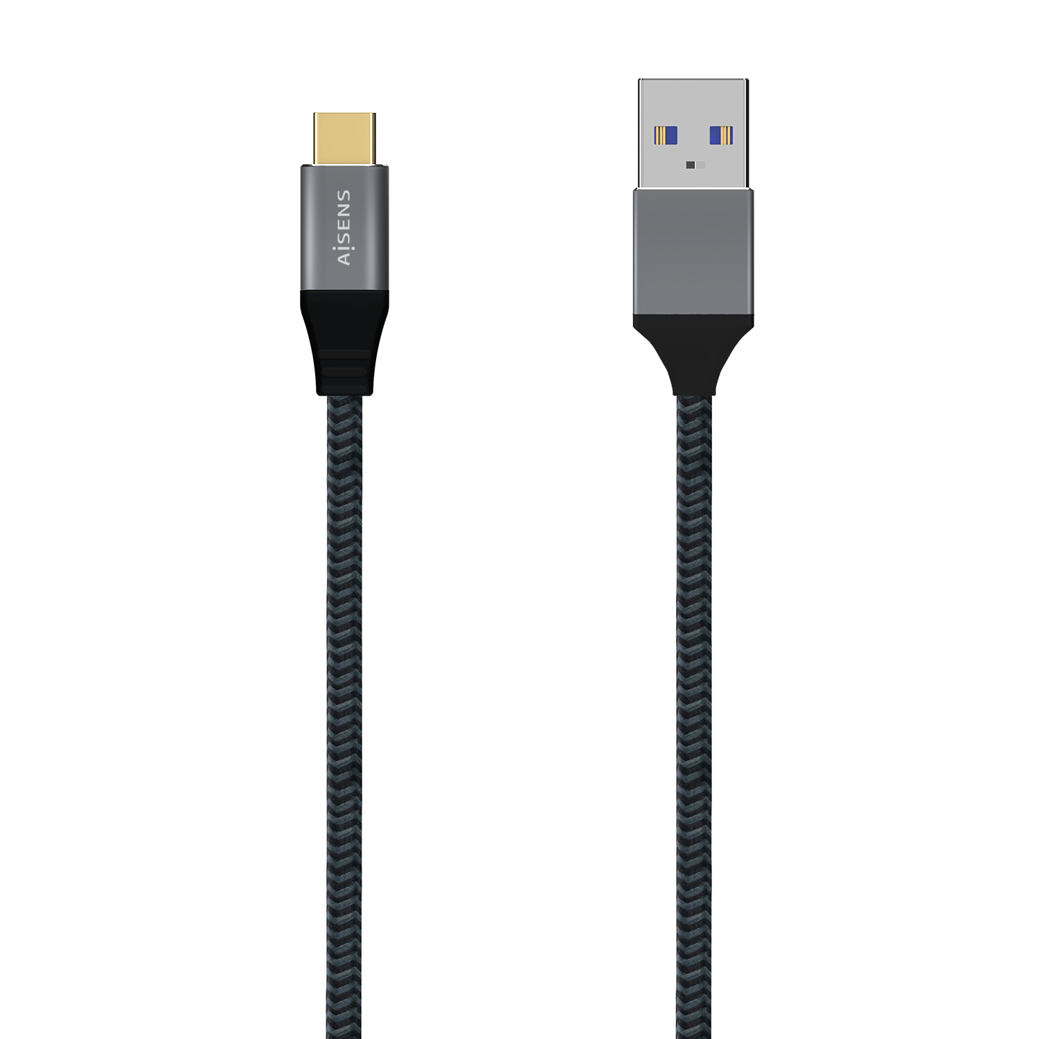 AISENS - CABLE USB 3.1 GEN2 ALUMINIO 10GBPS 3A, TIPO USB-C/M-A/M, GRIS, 0.5M