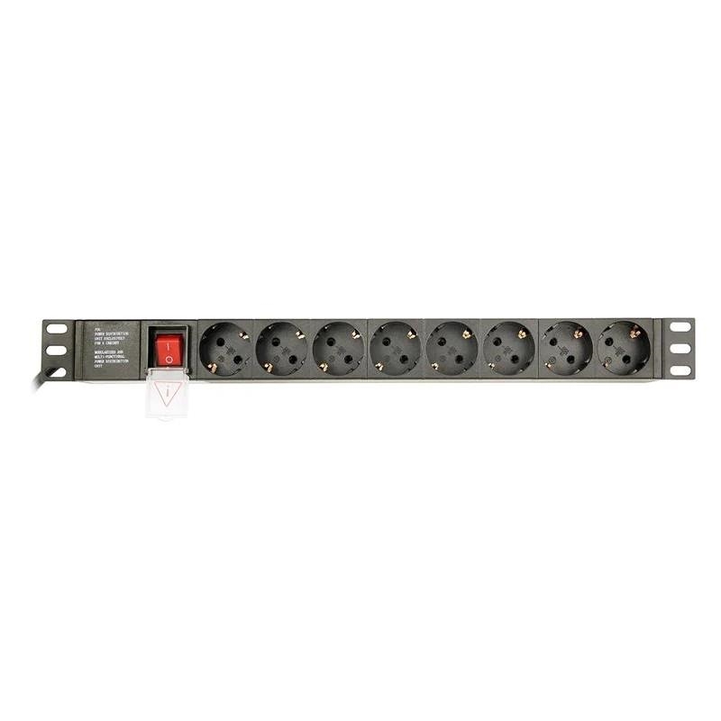 Gembird PDU 8 tomas Schuko1U, 10A,enchufe C14 3 m