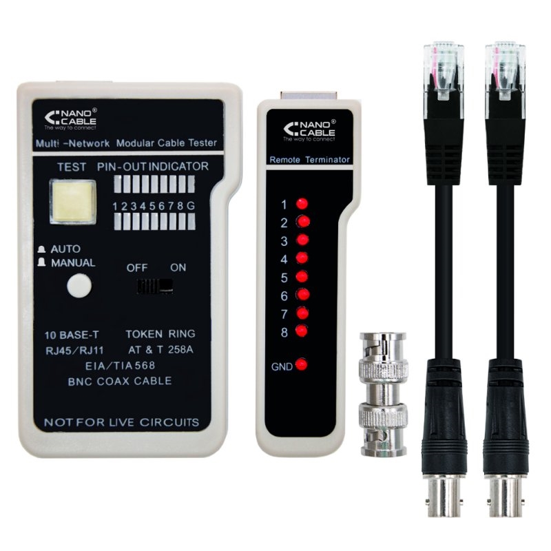 Nanocable Testeador RJ11/RJ12 – RJ45