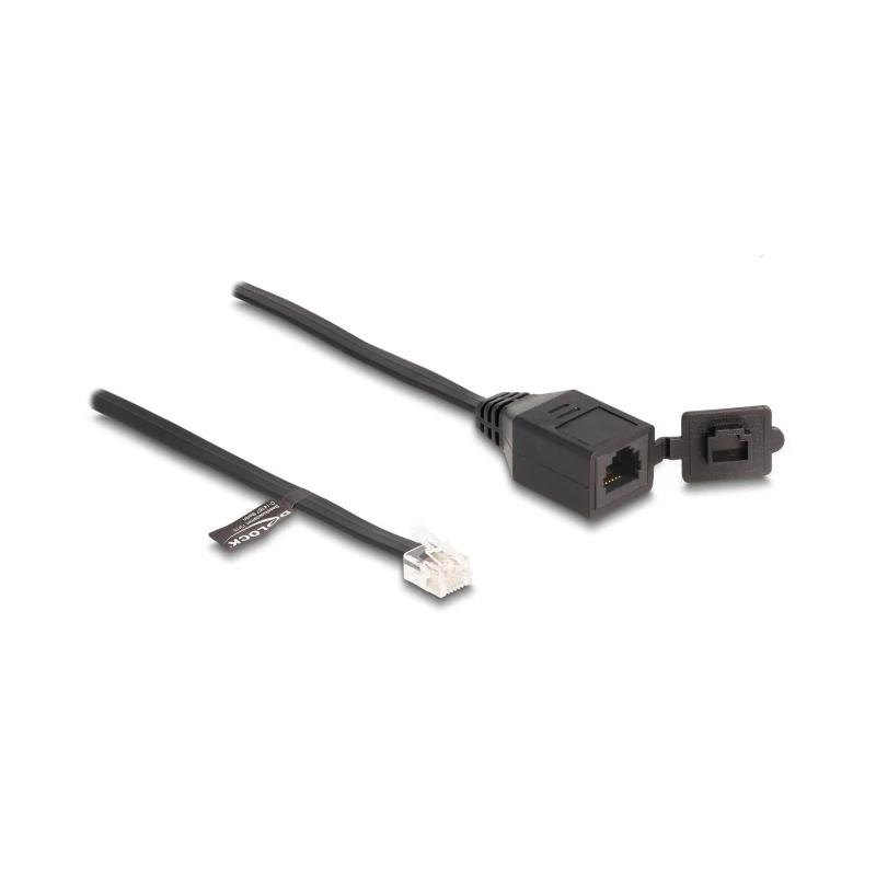 Delock RJ11 macho a RJ11 hembra con tapa
