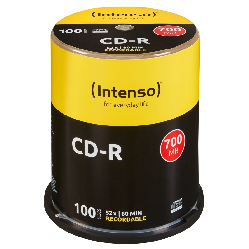 Intenso Cd-R 700MB/80min tubo 100 unidades