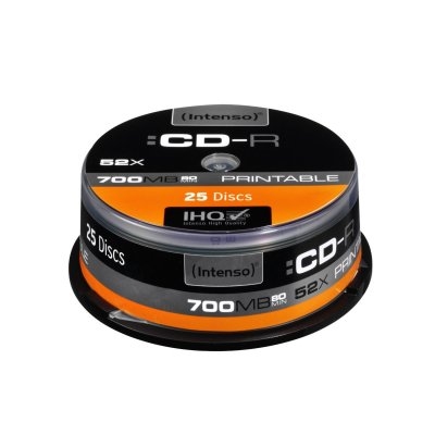 Intenso Cd-R 700MB 52x Printable Tarrina 25Uds