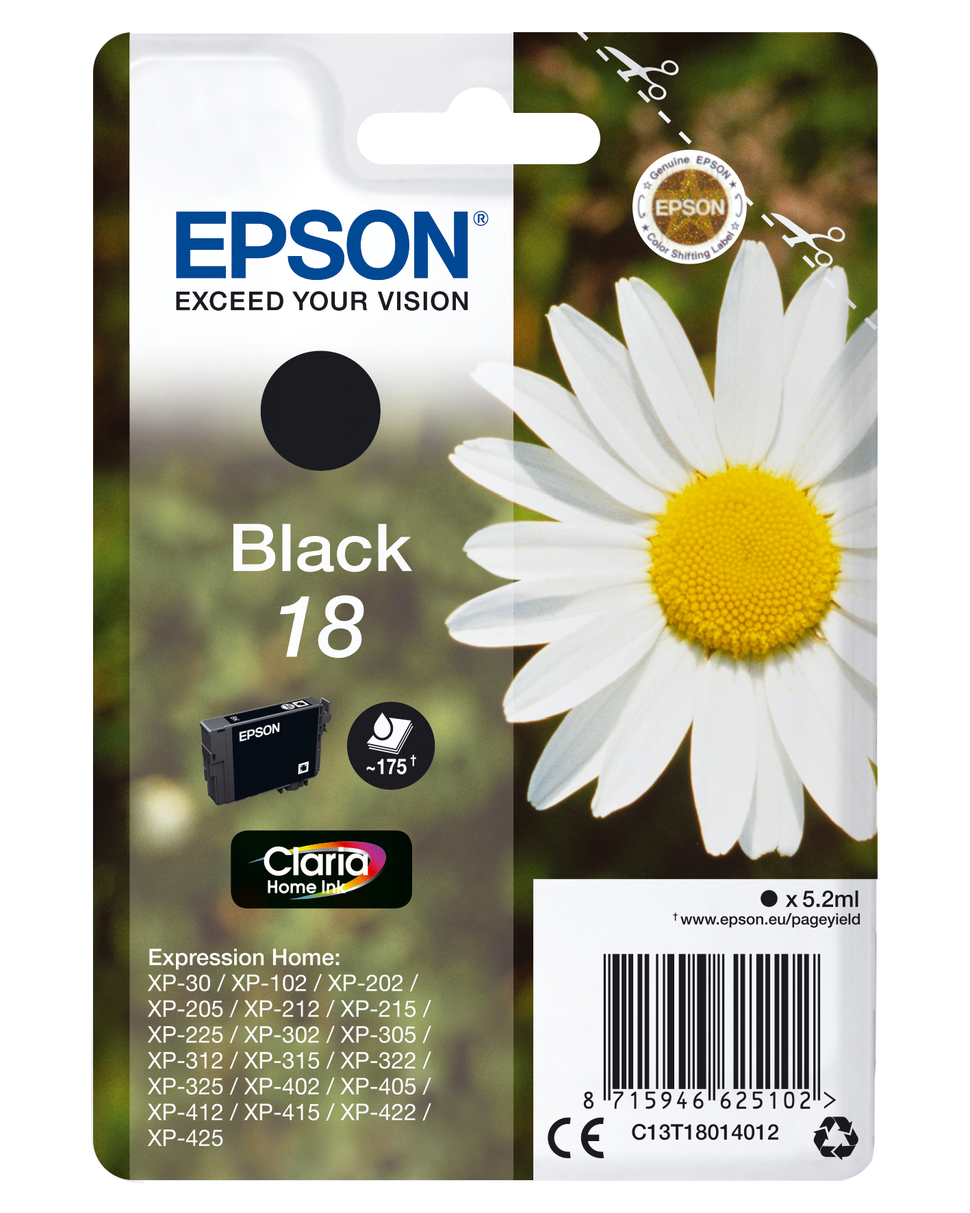 Epson Expression Home XP-102/205/305/322/405/422 Cartucho Negro
