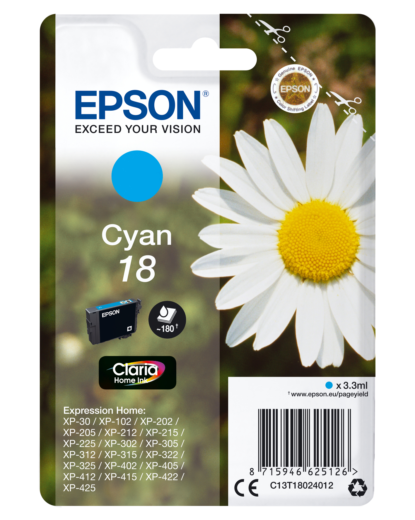 Epson Expression Home XP-102/205/305/405 Cartucho Cian