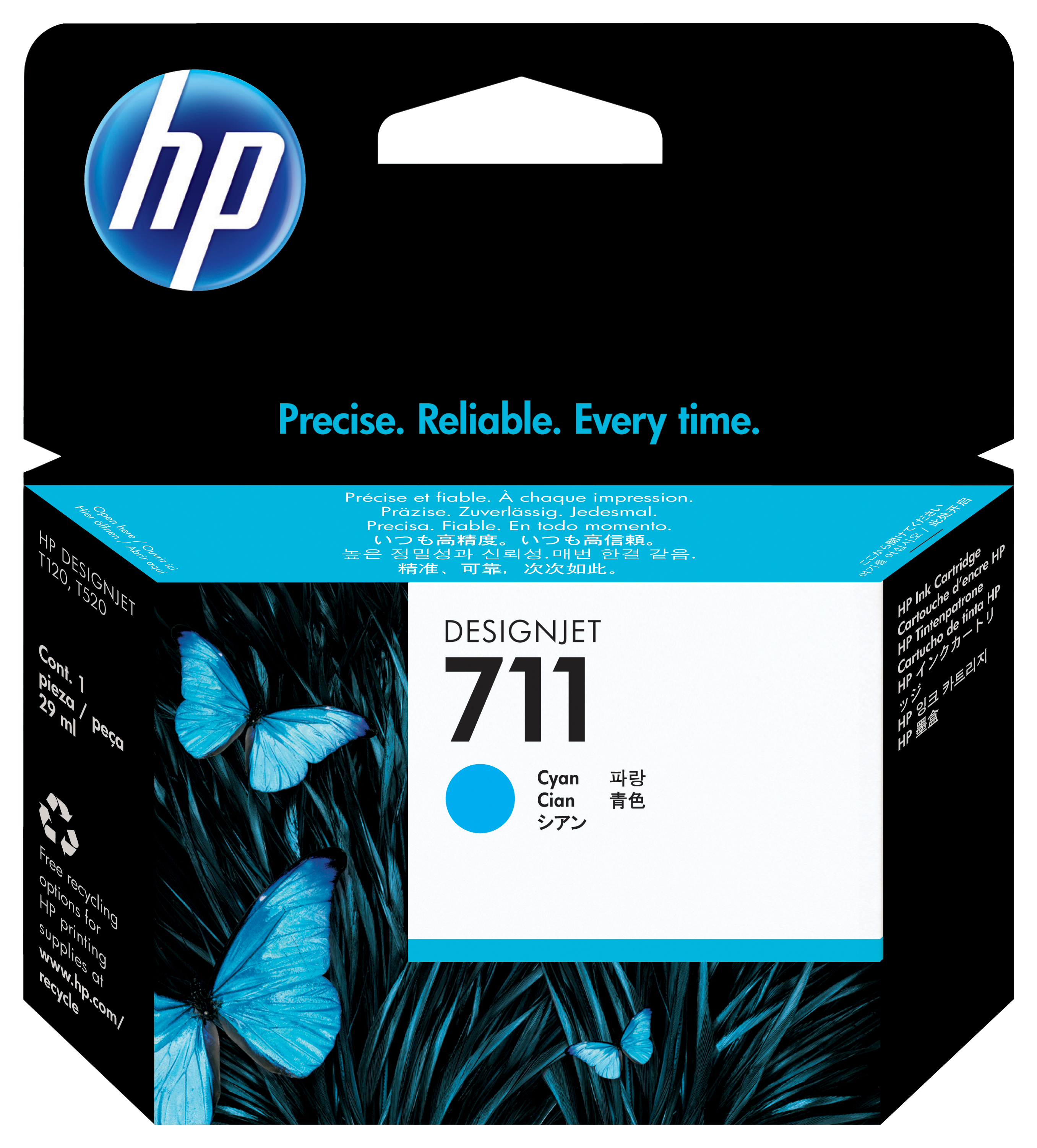 HP DesignJet T120/T520 Cartucho Cian