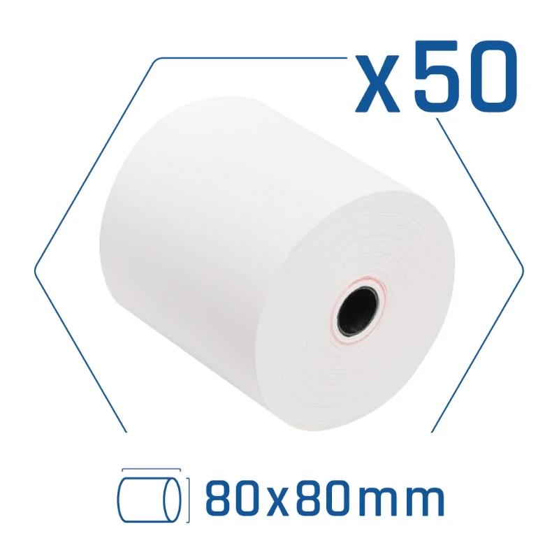 iggual Pack 50 rollos papel térmico sin Bpa 80X80mm