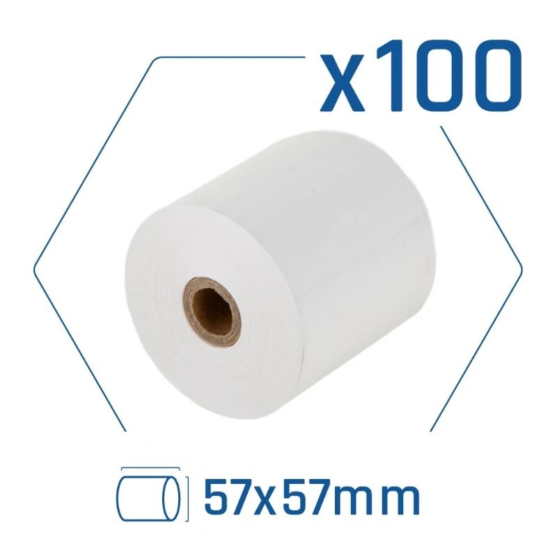 iggual Pack 100 rollos papel térmico sin Bpa 57X57mm