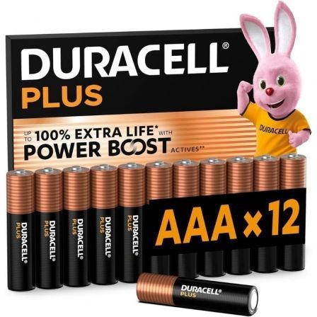 Pack de 12 Pilas Aaa Duracell Plus Power Boost DPBLR3B12/ 1.5V/ Alcalinas