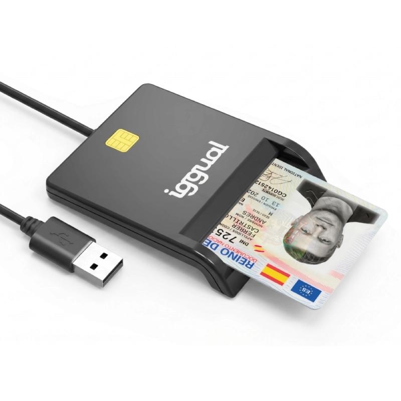 iggual Lector Dni Sip tarjetas Id USB 2.0 negro