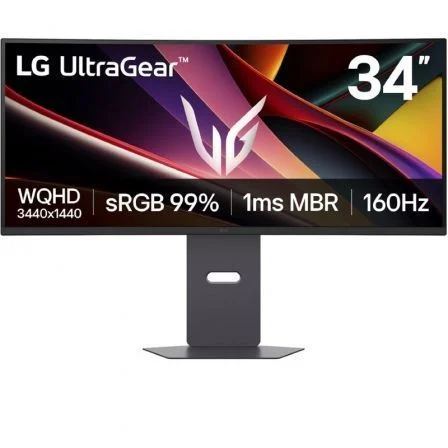 Monitor Gaming Ultrapanorámico Curvo LG UltraGear 34G600A-B 34"/ UWQHD/ Multimedia/ 5ms/ 160Hz/ VA/ Regulable en Altura/ Negro