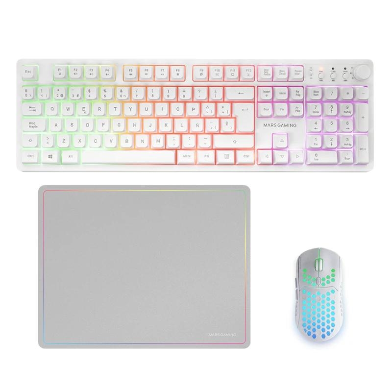 Mars Gaming Combo Mcpwxwes Gaming 3IN1 RGB Blanco