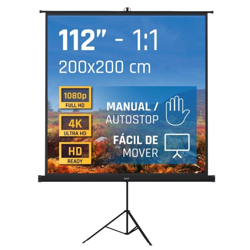iggual Pantalla 112" 200x200 cm 1:1 trípode+bolsa – 200x200