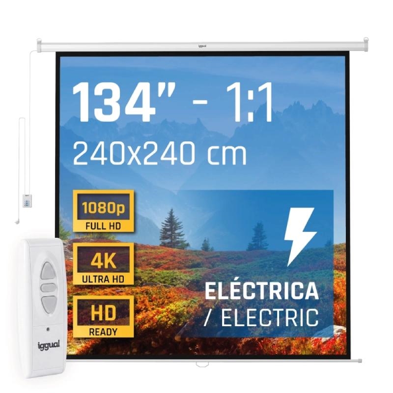iggual Pantalla eléctrica 1:1 134" 240x240 cm – 240x240