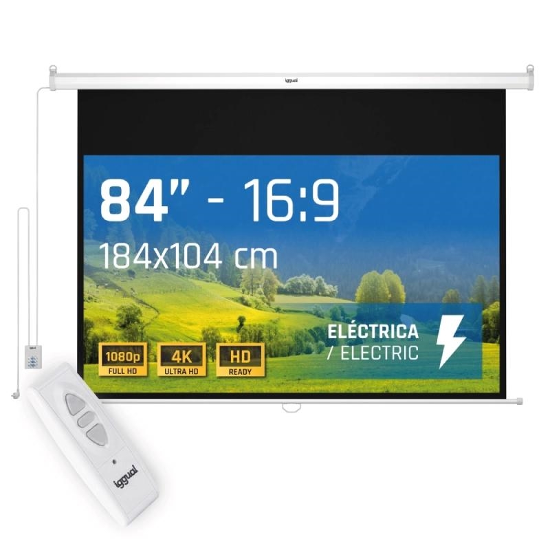 iggual Pantalla eléctrica 16:9 84" 184x104 cm – 184x104