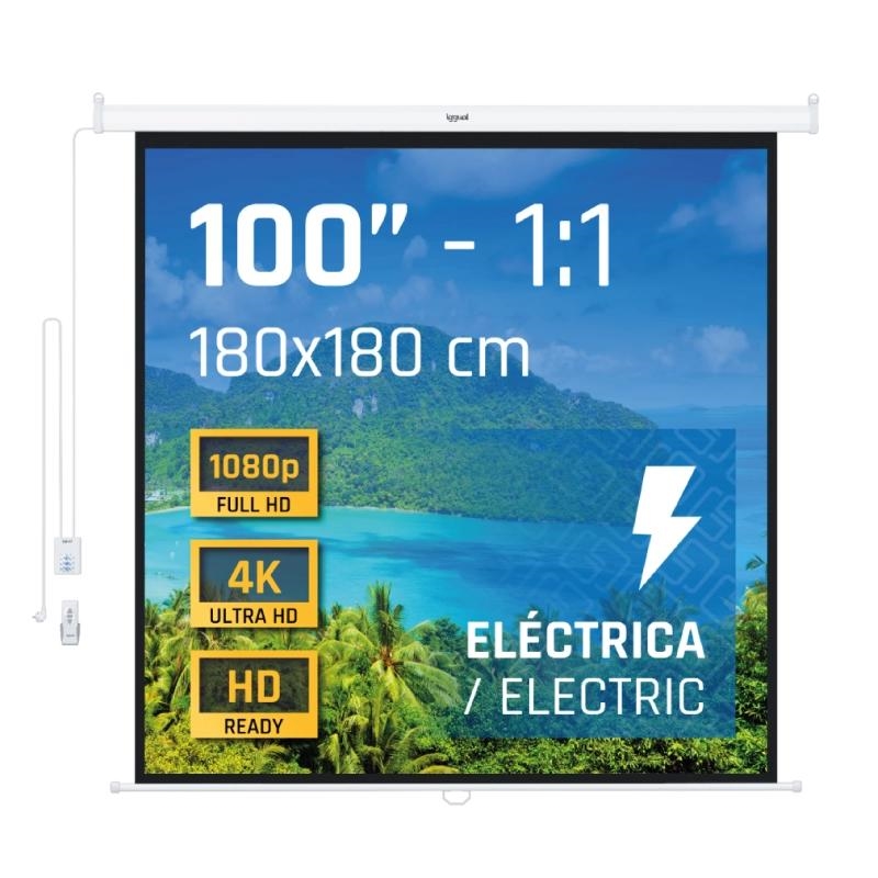 iggual Pantalla eléctrica 1:1 100" 180x180 cm – 180x180