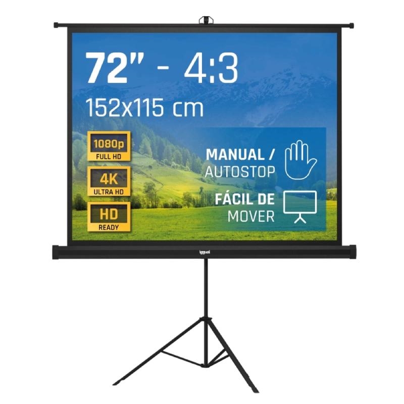 iggual Pantalla 72" 152x115 cm 4:3 trípode+bolsa – 152x115