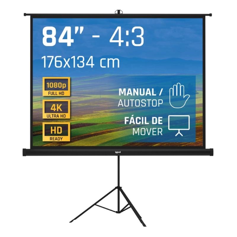 iggual Pantalla 84" 176x134 cm 4:3 trípode+bolsa – 176x134