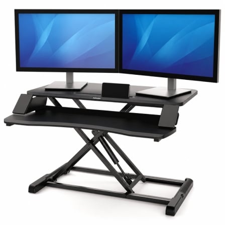 Soporte de Sobremesa Elevable Fellowes Sit-Stand Lotus Corsivo/ hasta 15kg/ Negro
