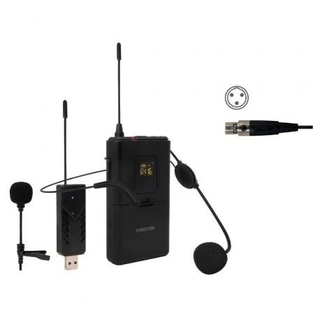 Fonestar Micrófono de cabeza y solapa Uhf Wi-Mic