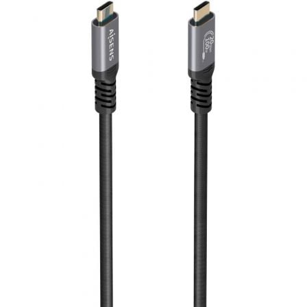 Cable USB 3.2 Tipo-C Aisens A107-0988/ USB Tipo-C Macho - USB Tipo-C Macho/ Hasta 100W/ 20Gbps/ 3m/ Negro