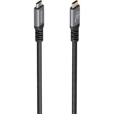 Cable USB 3.2 Tipo-C Aisens A107-0988/ USB Tipo-C Macho - USB Tipo-C Macho/ Hasta 100W/ 20Gbps/ 3m/ Negro