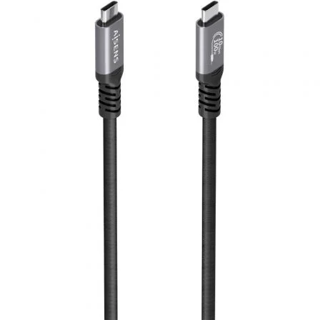 Cable USB 3.2 Tipo-C Aisens A107-0990/ USB Tipo-C Macho - USB Tipo-C Macho/ Hasta 100W/ 10Gbps/ 5m/ Negro