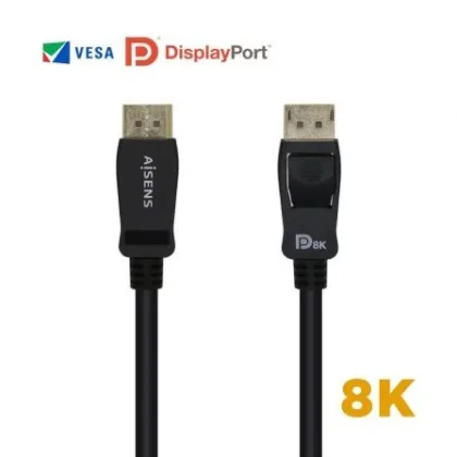 Cable 1.4 Aisens A149-0430/ DISPLAYPORT Macho - DISPLAYPORT Macho/ 50cm/ Certificado Negro – DisplayPort