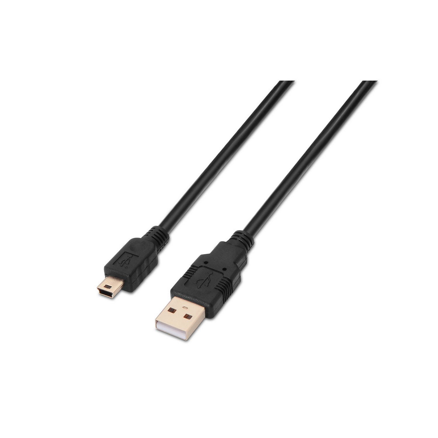 Aisens USB 2.0, Tipo A/M-Mini B/M, Negro, 1.8M