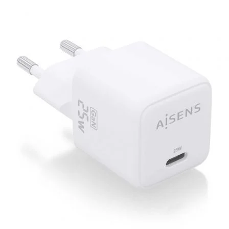 Aisens de Pared GaN ASCH-25W1P012-W/ 1xUSB Tipo-C/ 25W