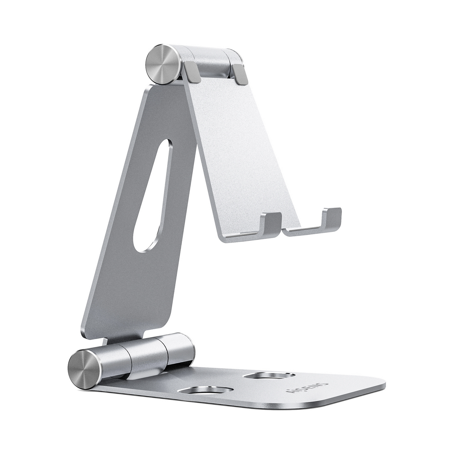 Aisens Soporte De Sobremesa Tamaño Xl Ajustable (2 Pivotes) Para Movil /, Plata