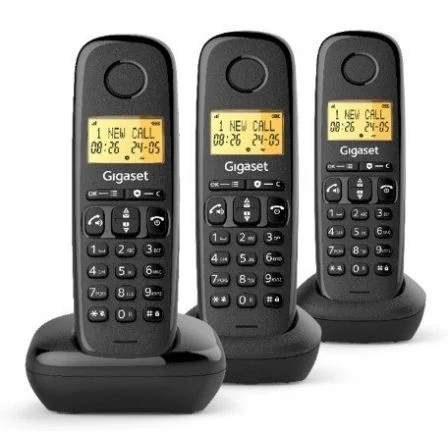 Teléfono Inalámbrico Gigaset Basic 100/ Pack Trio Negro