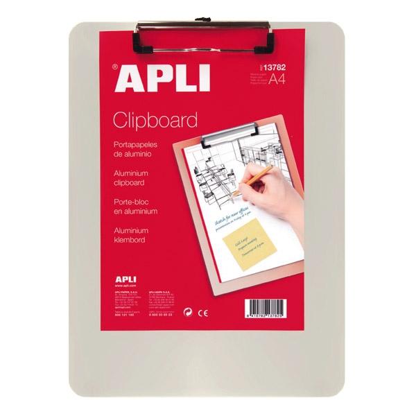 Apli Portablocs con clip base aluminio A4