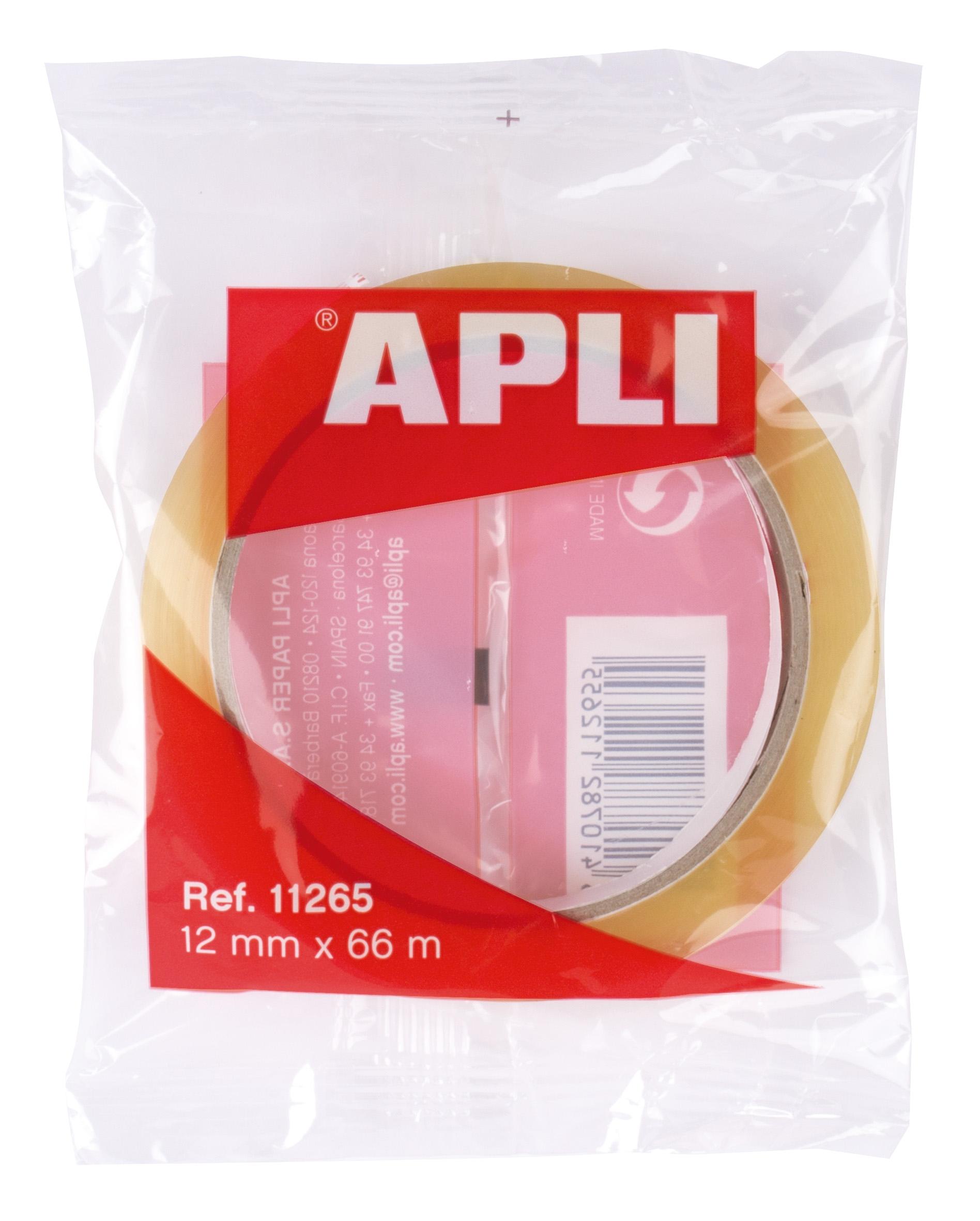 Apli R.cinta adhesiva 12mmx66m transparente