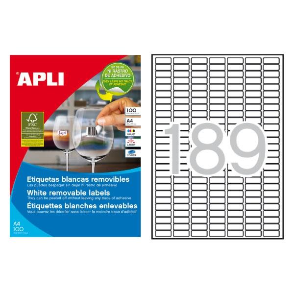 Apli C.4725 etiquetas removibles 25, 4x10mm