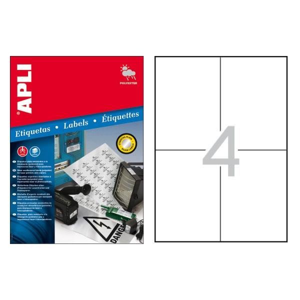 Apli Paq.80 etiquetas poliester 105x148mm