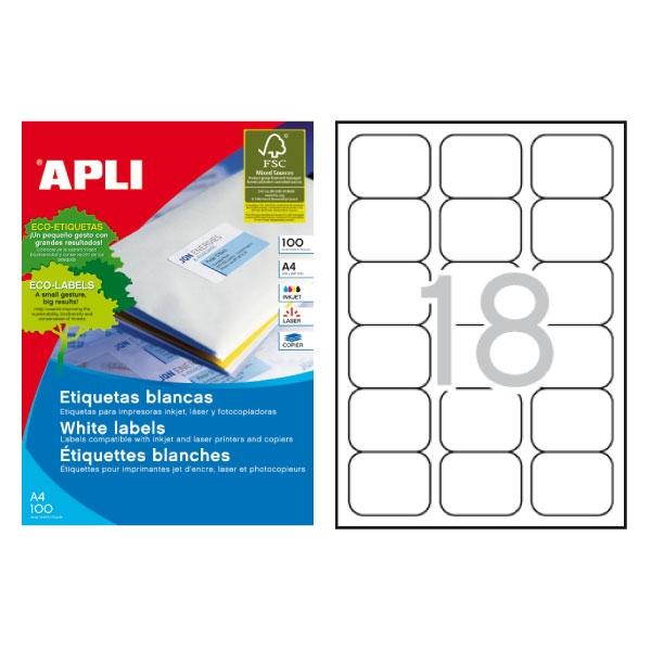 Apli Paq.1800 etiquetas 63, 5x46, 6mm
