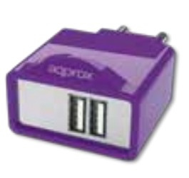 Approx 2 USB de Viaje/Pared 1A (Purpura)