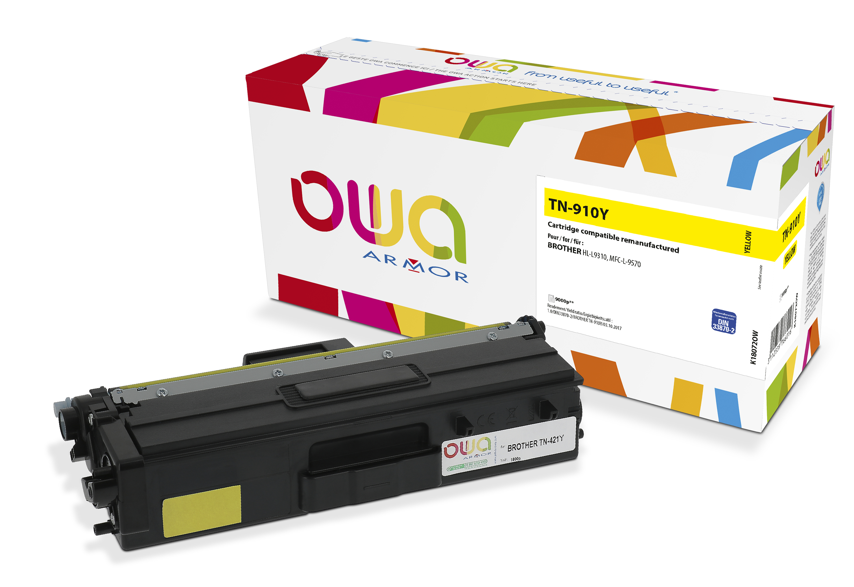 Armor Owa Toner Amarillo para Brother HL-L9310, MFC-L-9570 TN-910Y
