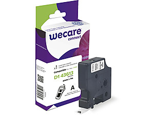 Armor Wecare Etiqueta Blanca Texto negro para Dymo D1 43613 6mmx7m