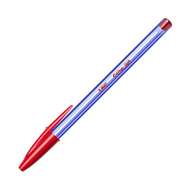 Bic Boligrafo Cristal Soft - Punta 1, 2 mm - Color rojo