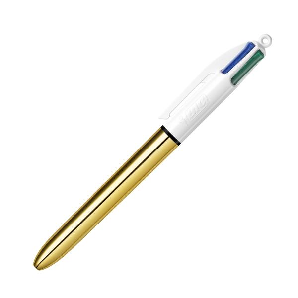 Bic boligrafo 4 colores Shine Gold tinta aceite trazo 0, 4mm