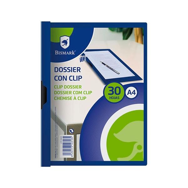 Bismark Pack de 5 Dossier con clip Pp A4 azul