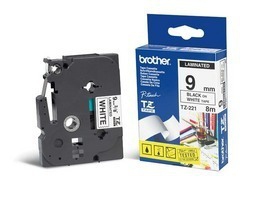 Brother Cinta laminada blanco/negro 9mm