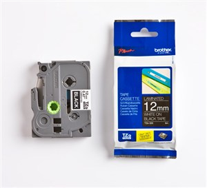 Brother Cinta laminada negro/blanco 12mm
